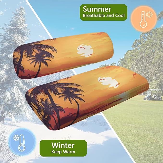 Fashion Print Golf Cart Seat Covers 2 Passenger Golf Cart Backrest Cover Golf Cart Seat Towel Gift for Friends