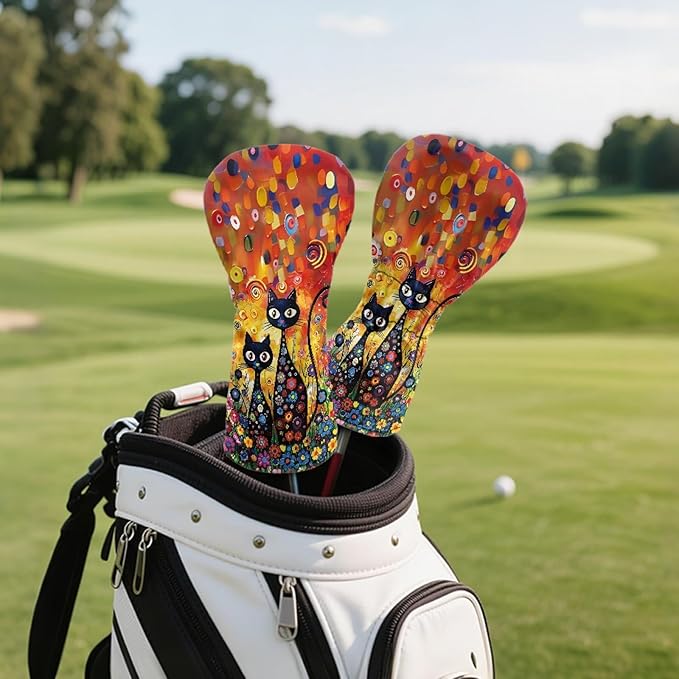 Golf Club Head Covers for Club Protective, Waterproof PU Leather Driver Fairway Wood Hybrid Head Cover