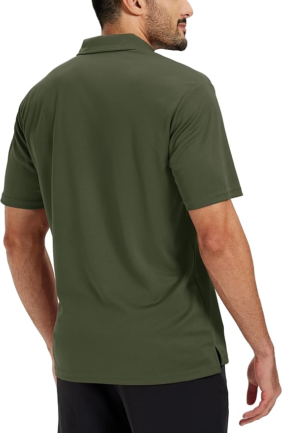 TACVASEN Mens Polo Shirts Short Sleeve Dry Fit Performance Breathable Golf Shirt with Collar Tennis Casual Business Work