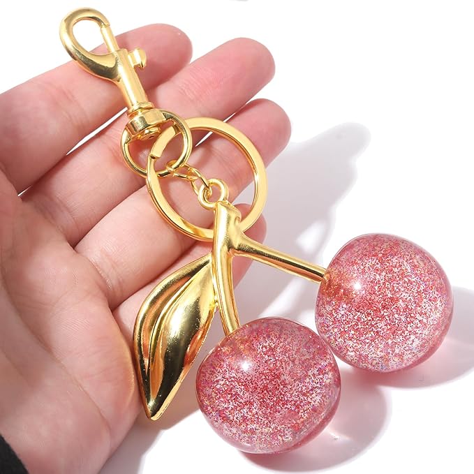 Fruit Bag Charm Purse Charms Keychain Strawberry Cherry Accessories Keychain For Women Birthday Valentine Day Gifts