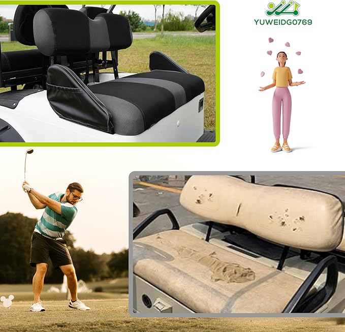 Universal EZGO TXT Golf Cart Seat Covers Dress UP Older Durable Breathable Material Golf Cart Front Seat Cover Fit Like a Glove, Easy to Install, Machine Washable