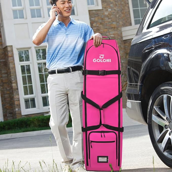 Goloni Golf Travel Bag with Wheels, Golf Travel Case for Airlines, 900D Heavy Duty Oxford Wear-Resistant Soft-Sided