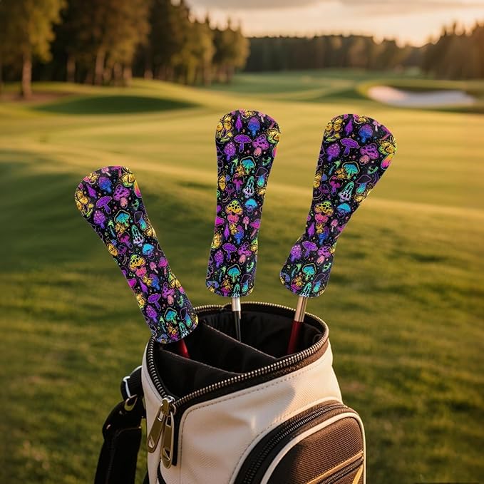 Golf Club Head Covers for Club Protective, Waterproof PU Leather Driver Fairway Wood Hybrid Head Cover