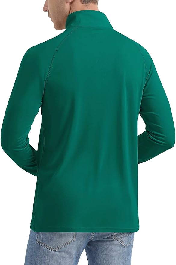 MAGCOMSEN Men's Long Sleeve Sun Shirts UPF 50+ Tees 1/4 Zip Up Fishing Running Rash Guard T-Shirts Outdoor Shirt