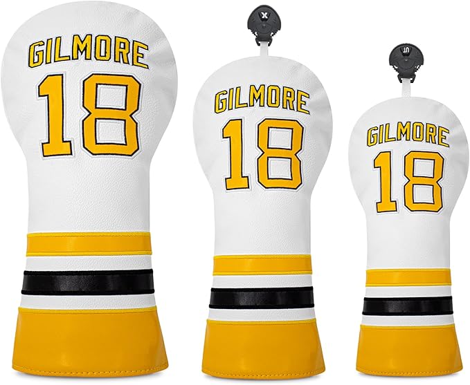 Golf Headcovers Golf Club Headcovers Sports Style Number 18 Premium Leather Driver Fairway(FW) Wood Hybrid(UT), Golf Blade Mallet Putter Cover