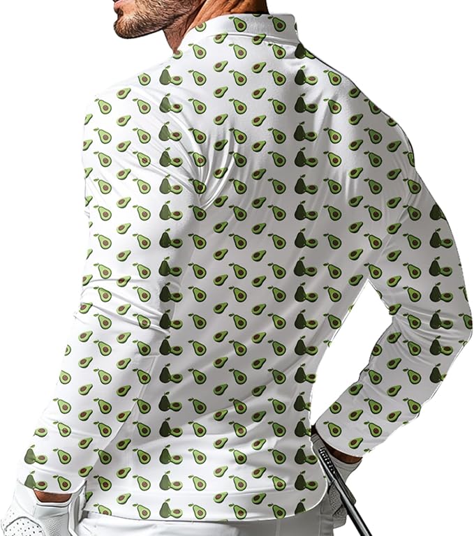 Men's Long Sleeve Golf Shirt Quick Dry 3 Button Work Fishing Outdoor Casual Collar Shirt
