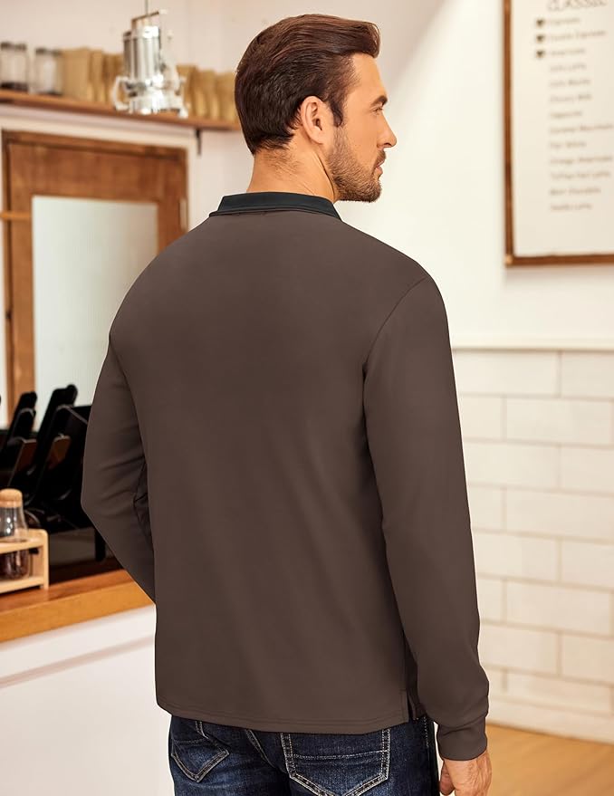 COOFANDY Men's Fleece Quarter Zip Pullover Long Sleeve Mock Neck Sweatshirt
