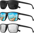 KALIYADI Polarized Sunglasses for Men and Women, Mens Sun Glasses with UV Protection for Driving Fishing Golf (3 Packs)