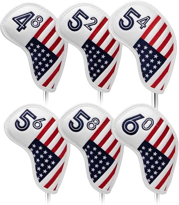 Golf Iron Head Covers Set Iron Headcover Wedge Cover Golf Iron Club Cover USA American Flag for PXG0311