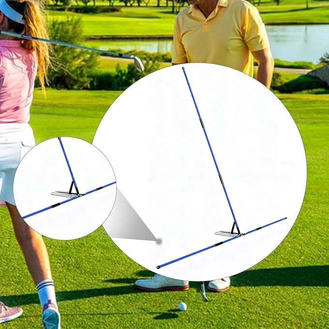 Colaxi Golf Alignment Sticks Holder, Practice Rod Correct Posture Golfer Golf Training Auxiliary Tool for Yard