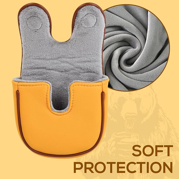 Golf Club Head Cover Golf Head Cover Driver Headcover Fairway Wood Headcover Hybrid Club Head Cover Golf Blade Mallet Putter Cover Beer Bear