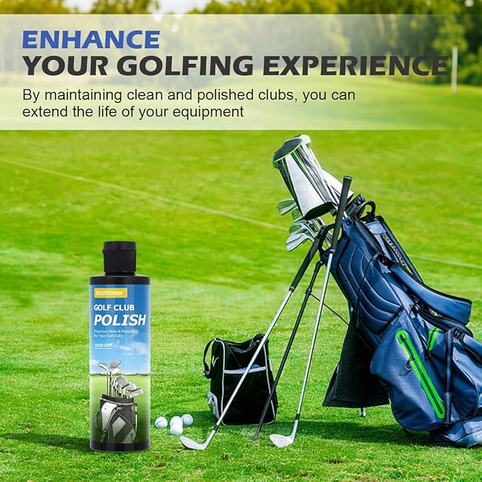 SCOTTCHEN Golf Club Polish,Golf Groove Cleaner,Golf Club Cleaner and Scratch Remover 8 Oz - 2000 Grit Formula for Premium Shine & Protection