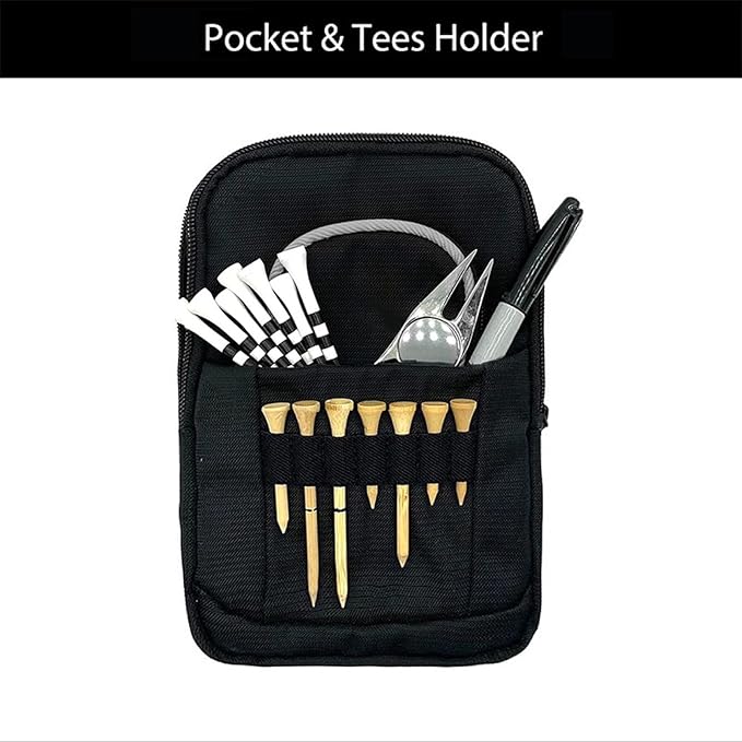 Golf Ball Pouch, Tee Organizer Bag Accessory Clip, Holder with Sturdy Storage Feature, Pouch with Course Practice Function, Play Supply, Durable Organizer Choice for Women Men Golf Club Accessories