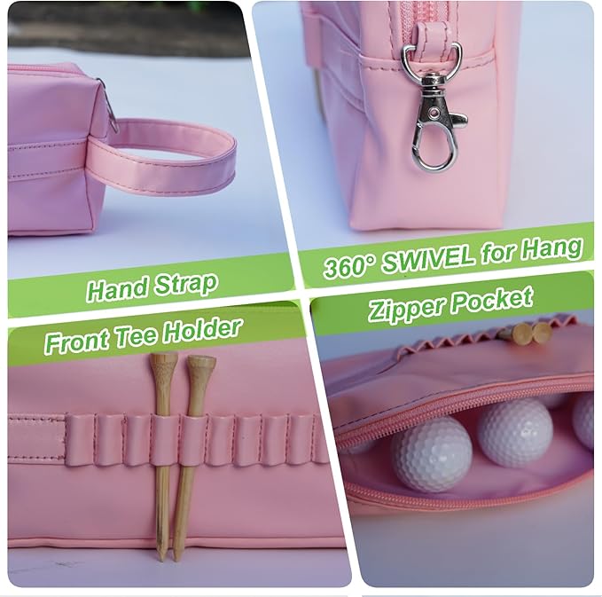 Golf Ball Pouch Bag,Zipper Golf Accessory Bag,Golf Accessory Holder Pouch, Golf Tee Pouch Bag,Golf Accessories for Men/Women