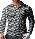 Men's Long Sleeve Golf Shirt Quick Dry 3 Button Work Fishing Outdoor Casual Collar Shirt