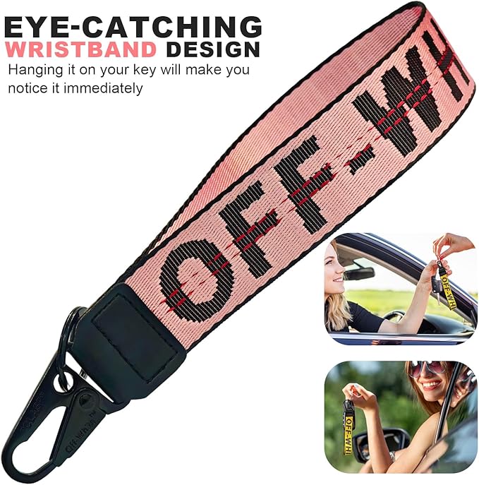 Fashionable Car keychain, Fabric Wrist Strap With Key Ring, Can Be Used To Hang Car key chain, Wallets, Jeans Decorations, Key Chain Accessories(Pink)