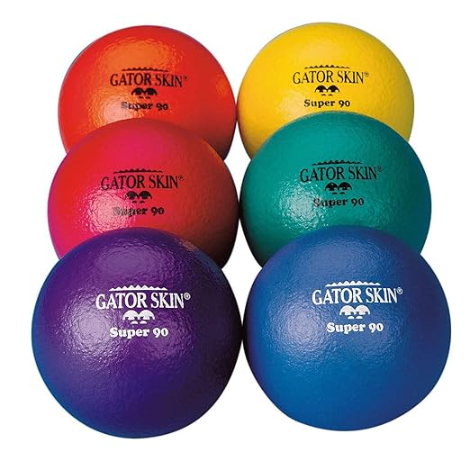 S&S Worldwide Gator Skin Super 90 Balls. 3.5" PU Coated Foam Balls in Assorted Colors, Soft No-Sting Balls are Great for Indoor Baseball/Softball, Floor Hockey Ball, and PE Games. Set of 6.