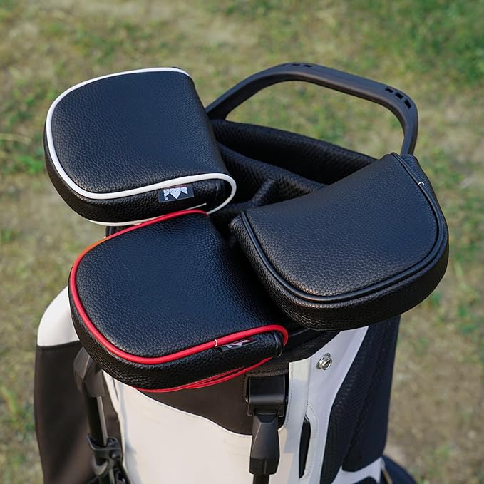 Craftsman Golf Leather Black Mallet Putter Headcover Head Cover Protector Case for LAB DF3 Center Shaft Putters Magnetic Closure