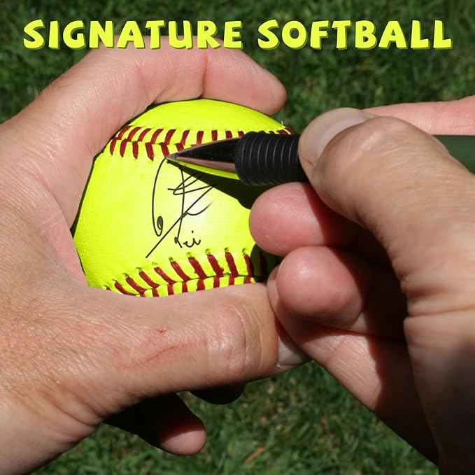Sports Practice Softballs - 12-Inch Official Size and Weight Slowpitch Softball, Unmarked & Leather Covered Training Ball for Games, Practice and Training