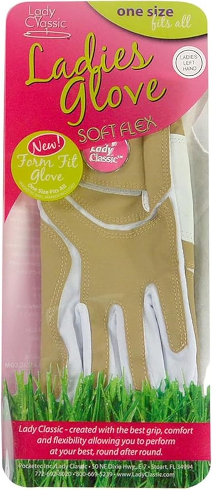Women's Soft Flex Golf Gloves with Magnetic Ball Marker with Removable Golf Ball Marker- Left Hand