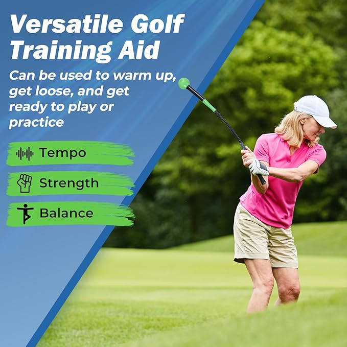 Tangkula Golf Swing Trainer, 47"/40"/31.5" Warm-Up Golf Practice Training Aid with Weighted Head for Grip, Rhythm, Flexibility, Balance, Tempo & Strength, Indoor Outdoor Golf Swing Corrector