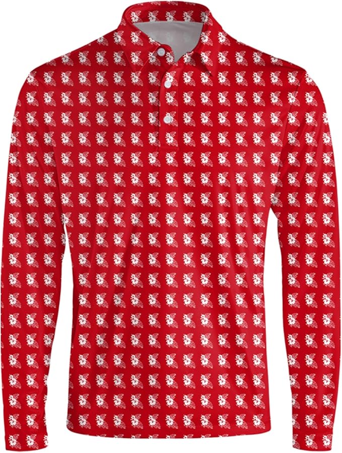 Men's Long Sleeve Golf Shirt Quick Dry 3 Button Work Fishing Outdoor Casual Collar Shirt