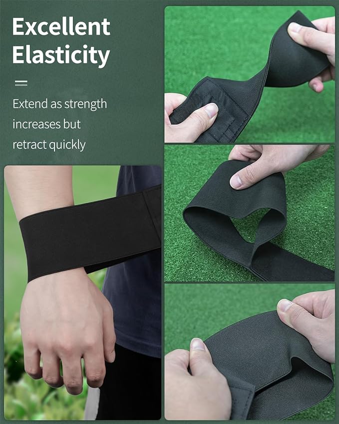 GreenHaven Golf Swing Arm Band Golf Swing Training Aid Elastic Swing Correcting Trainer Band for Golfers Beginners Arm Elbow Posture Teaching Tool Accessory for Golf Club Practice