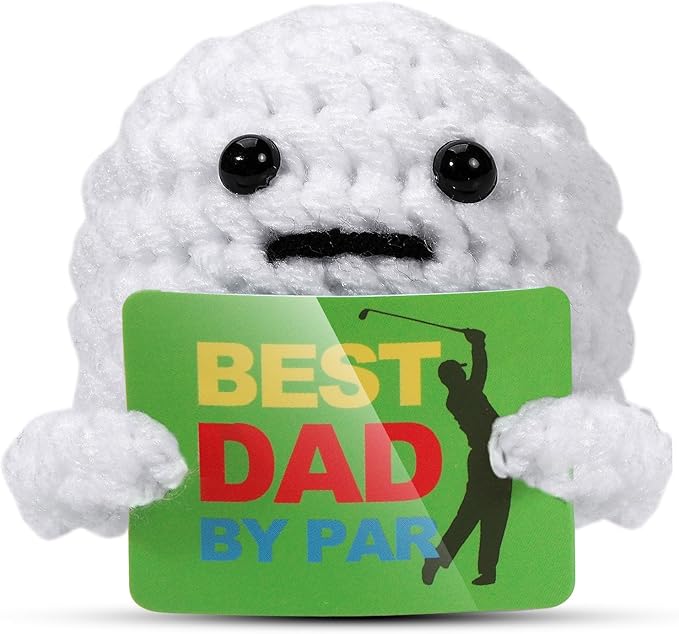 AICase Golf Gifts for Dad, Best Dad by Par, Funny Father's Day Christmas Birthday Crochet Golf Ball Presents Gag Gift Ideas Cool Stuff for Men Golfers Daddy Father Papa from Daughter Son