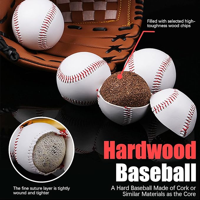 GKK Baseball 12 Pack Balls Training Baseballs 9 inch TeeBall Safety Baseballs for Youth/Adult Baseball Soft Toss, Batting, Fielding, Hitting, Pitching, Practice(One Dozen)