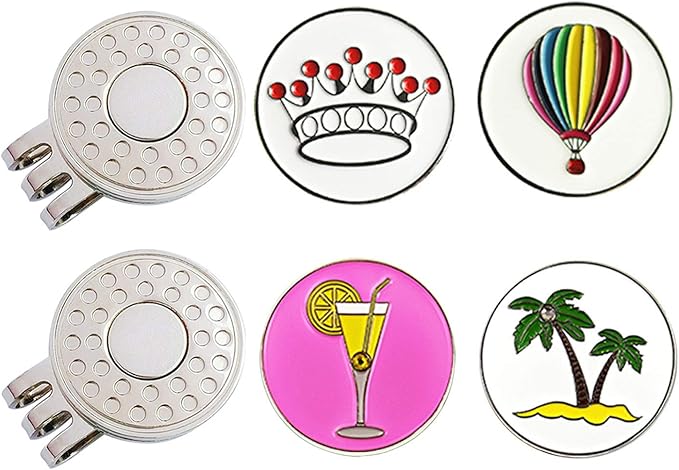 Golf Ball Markers with Hat Clips Value Sets for Men Women Golfer, Removable Attaches Easily to Golf Cap Premium Gifts