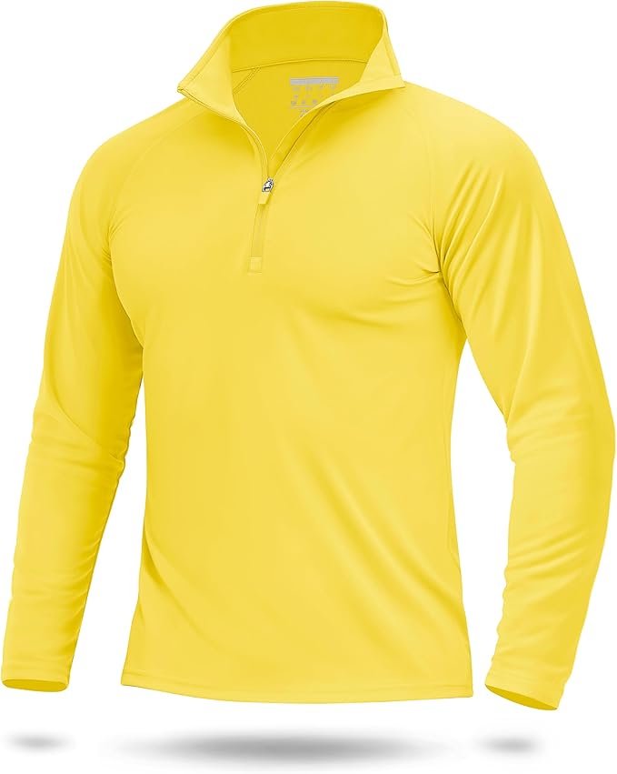 Boladeci Men's UPF 50+ Sun Shirts 1/4 Zip Long Sleeve SPF UV Protection Lightweight Quick Dry Quarter Zip Golf Shirts