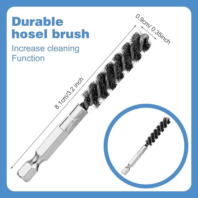 2 Pcs Golf Clubs Head Hosel Brush Golf Club Brush Wire Brush For Drill Golfs Brushes And Groove Cleaner Golfs Shaft Ferrules Hex Shank Handle Electric Drill Wire Brushes Stainless Steel Attachments
