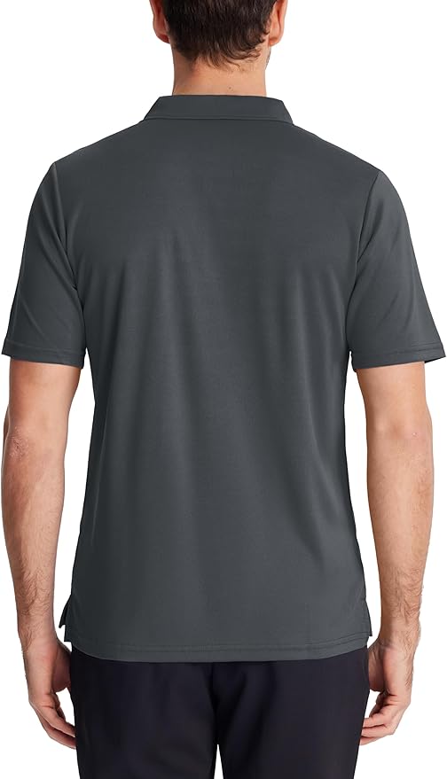 KEFITEVD Men's Polo Shirts Short Sleeve Moisture Wicking Dry Fit Performance Collar Golf Athletic Casual T-Shirt