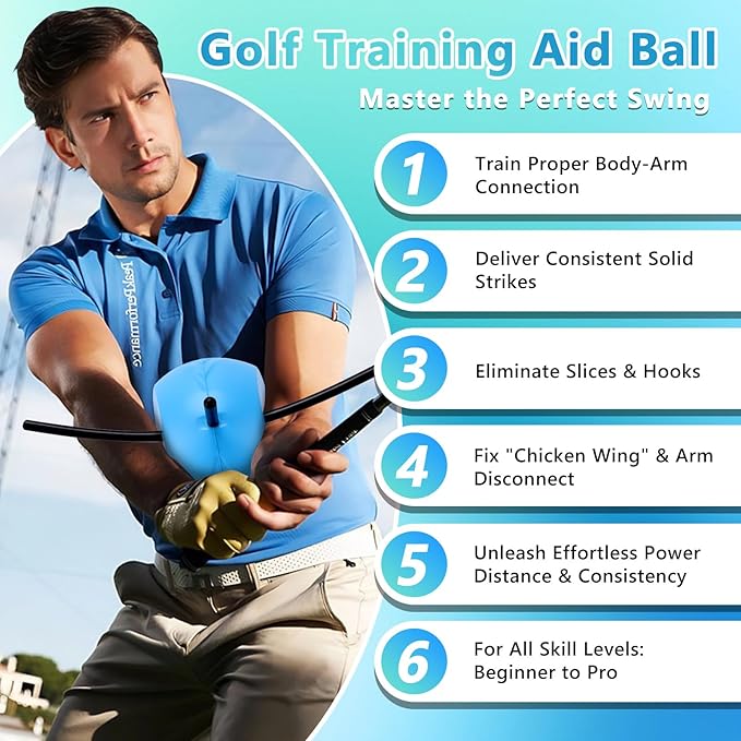 Swing Training Aid Ball Aluminum PU Foam Portable Posture Correction Putting Aid Trainer for Beginners Practice