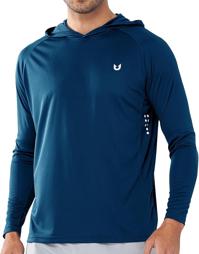 NORTHYARD Men's UPF 50+ Hoodie Shirts Long Sleeve Sun Protection Fishing Swim Beach UV SPF Rash Guard Quick Dry Lightweight