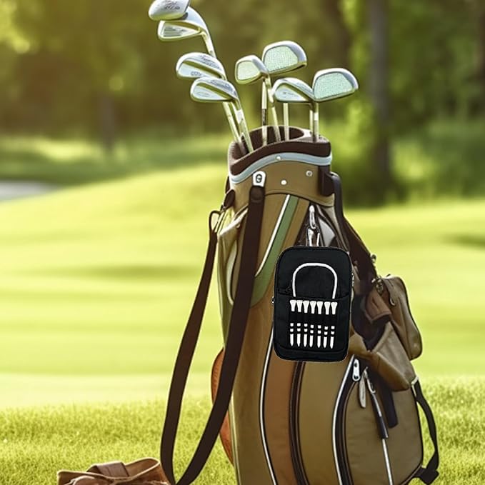 Golf Ball Pouch, Tee Organizer Bag Accessory Clip, Holder with Sturdy Storage Feature, Pouch with Course Practice Function, Play Supply, Durable Organizer Choice for Women Men Golf Club Accessories