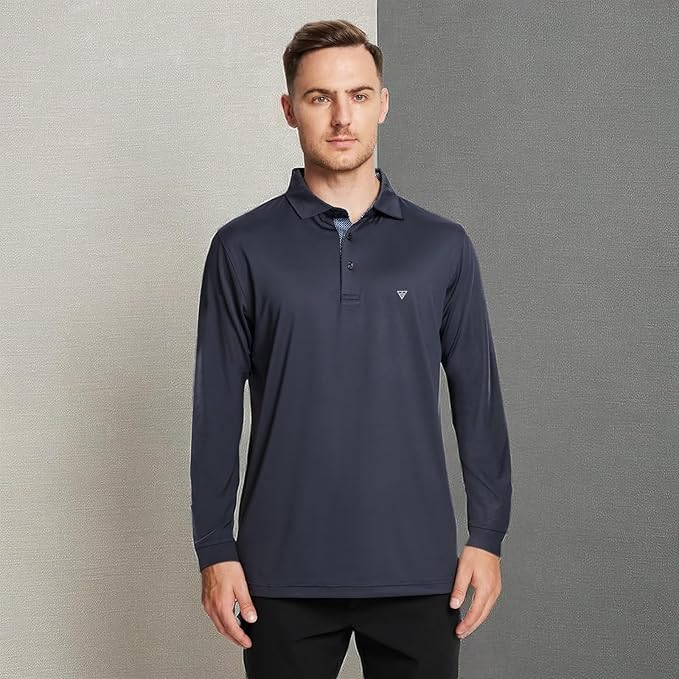 Mens Polo Shirts Short and Long Sleeve Casual Solid Stylish Dry Fit Performance Designed Collared Golf Polo Shirts for Men