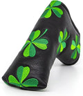 Live Lucky Golf Club Headcover Shamrock Golf Head Cover Elegant Embroidery Premium Leather Driver Covers Fairway Wood Covers Hybrid Headcovers Mallet Blade Putter Covers