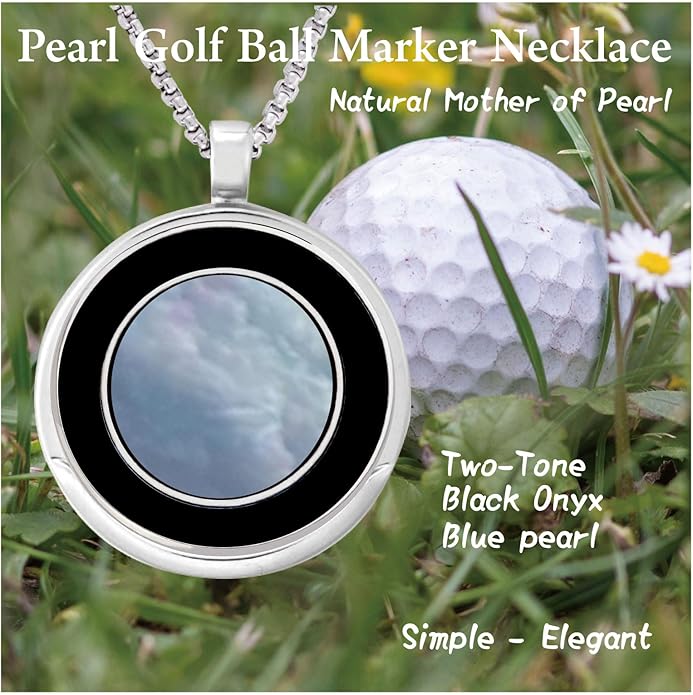 Golf Ball Marker Necklace with Pearl Ball Marker, Golf Accessories, Golf Gifts, Golf Ball Markers for Women