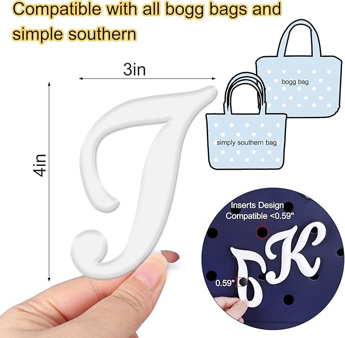 Mity rain Letter Charms for Bogg Bag，Alphabet Lettering Accessories Charms Compatible with Bogg Bag Original All Models, Insert Decorative Letter for Handbag Beach Tote Bag I