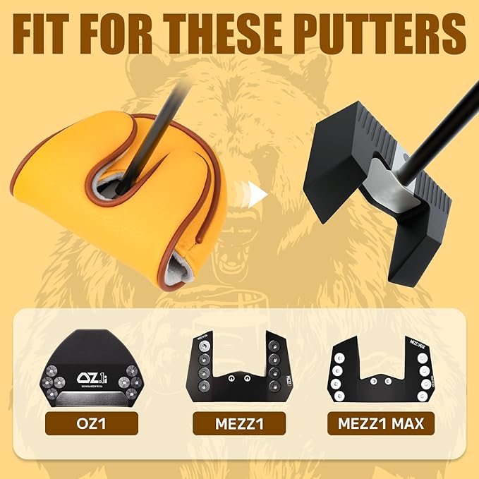 Golf Club Head Cover Golf Head Cover Driver Headcover Fairway Wood Headcover Hybrid Club Head Cover Golf Blade Mallet Putter Cover Beer Bear