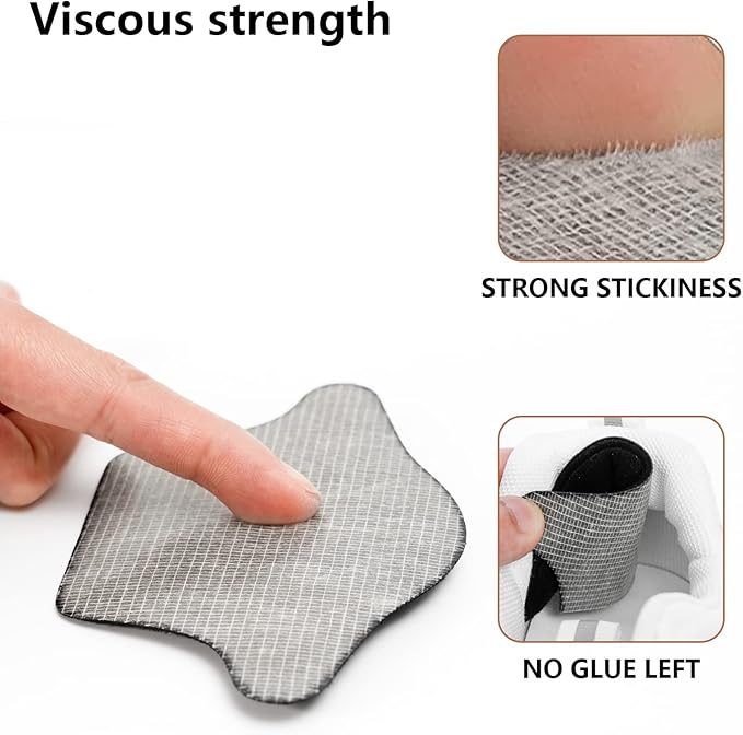 4 Pairs Shoe Guards, Back Heel Cushion Inserts, Loose Shoes Too Big, Reusable Adhesive Guards Liners Protect Improved Women Men Shoe Fit & Comfort (4 Black)