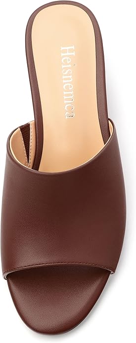 Wedge Sandals for Women Open Toe Wedge Heels Womens Matte High Heel Sandal Round Toe Heeled Wedge Sandals Slip on Casual shoes 2 inch