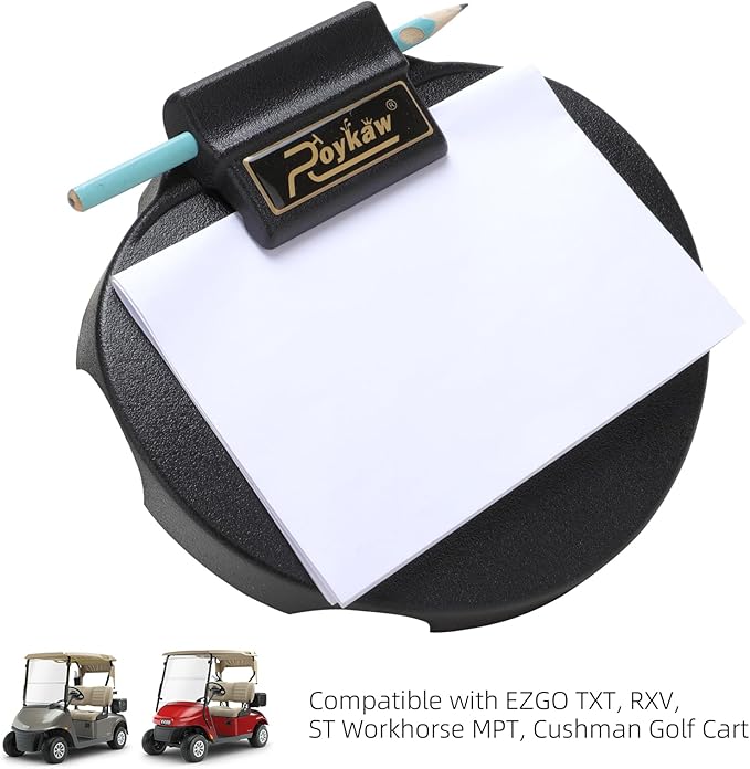 Roykaw Golf Cart Scorecard Holder, Steering Wheel Score Card Holder Compatible with EZGO TXT/RXV/Cushman/2Five/MPT/ST Models, Easy Installation, OEM# 607925