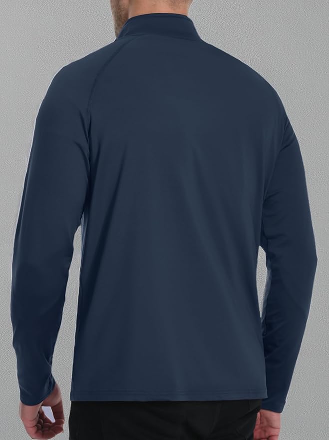 TACVASEN Men's Quarter Zip Pullover Fleece Lined Thermal Long Sleeve Golf Shirt 1/4 Zip Warm Winter Sweatshirts