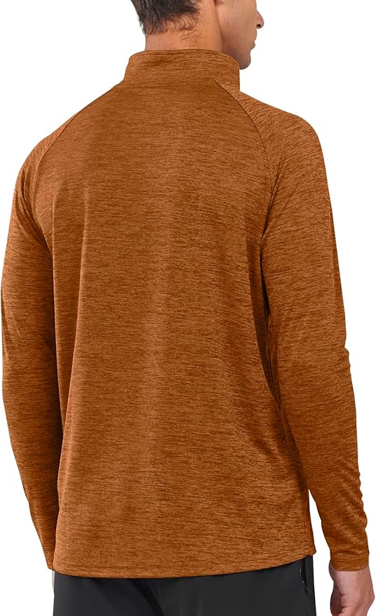 NORTHYARD Quarter Zip Pullover Men Running Shirt Long Sleeve Moisture Wicking Quick Dry Athletic Workout Shirts