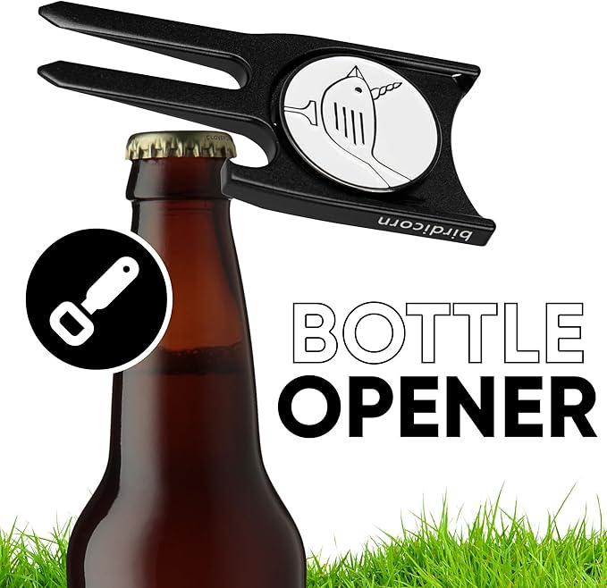 Birdicorn Golf Divot Repair Tool & Golf Ball Marker 6-in-1 Golf Divot Tool
