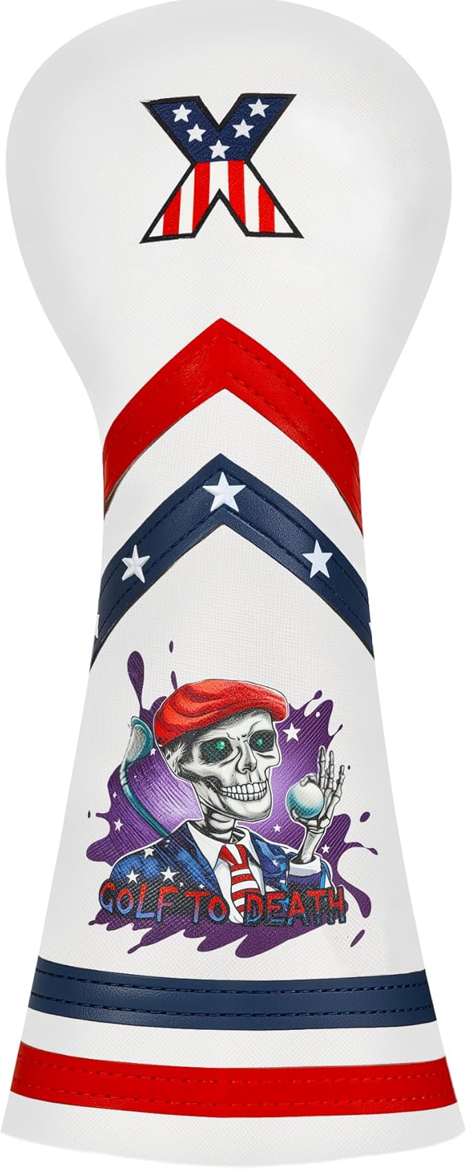 Golf Club Headcover for Drivers, Fairway Woods, Hybrid/Rescue Funny Style Premium Leather Golf Headcovers Set with Embroidery Tags