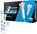 CHAMPKEY Professional 170 Pack 5-Prong Plastic Golf Tees 3 Sizes Assorted Pack - 100 Pcs 3-1/4" with 40 Pcs 2-3/4" and 30Pcs 1-1/2" Golf Tees Plastic