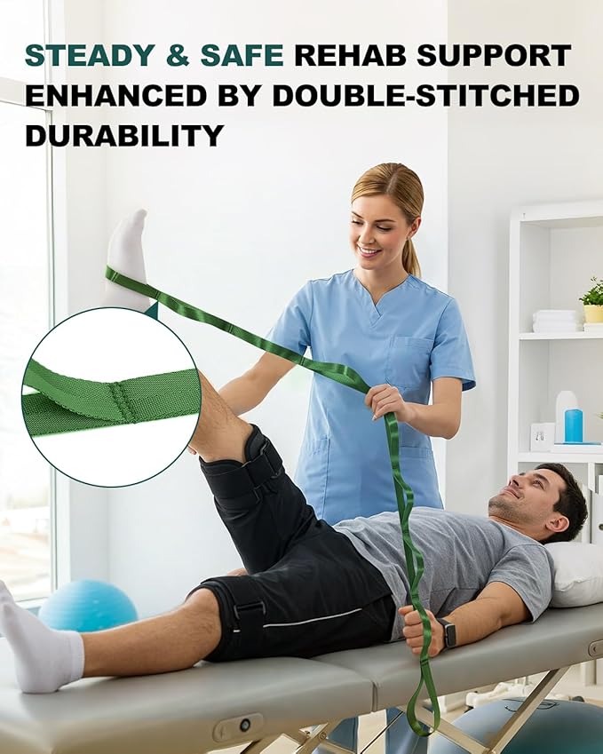 Trideer Stretching Strap Yoga Strap Physical Therapy for Home Workout, Exercise, Pilates and Gymnastics, 10 Loops Non-Elastic Stretch Bands with Aesthetic Packaging for Women & Men